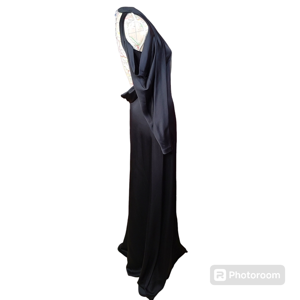 Jonathan Simkhai Caitlyn Size 2 Black Fluid Backless Silver Chainlink Maxi Gown - Picture 12 of 16